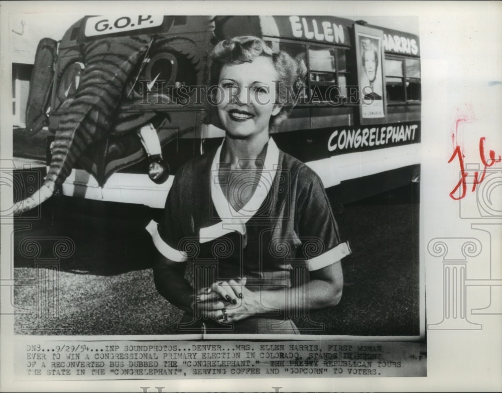 1954 Ellen Harris wins Congressional Primary election in Colorado - Historic Images