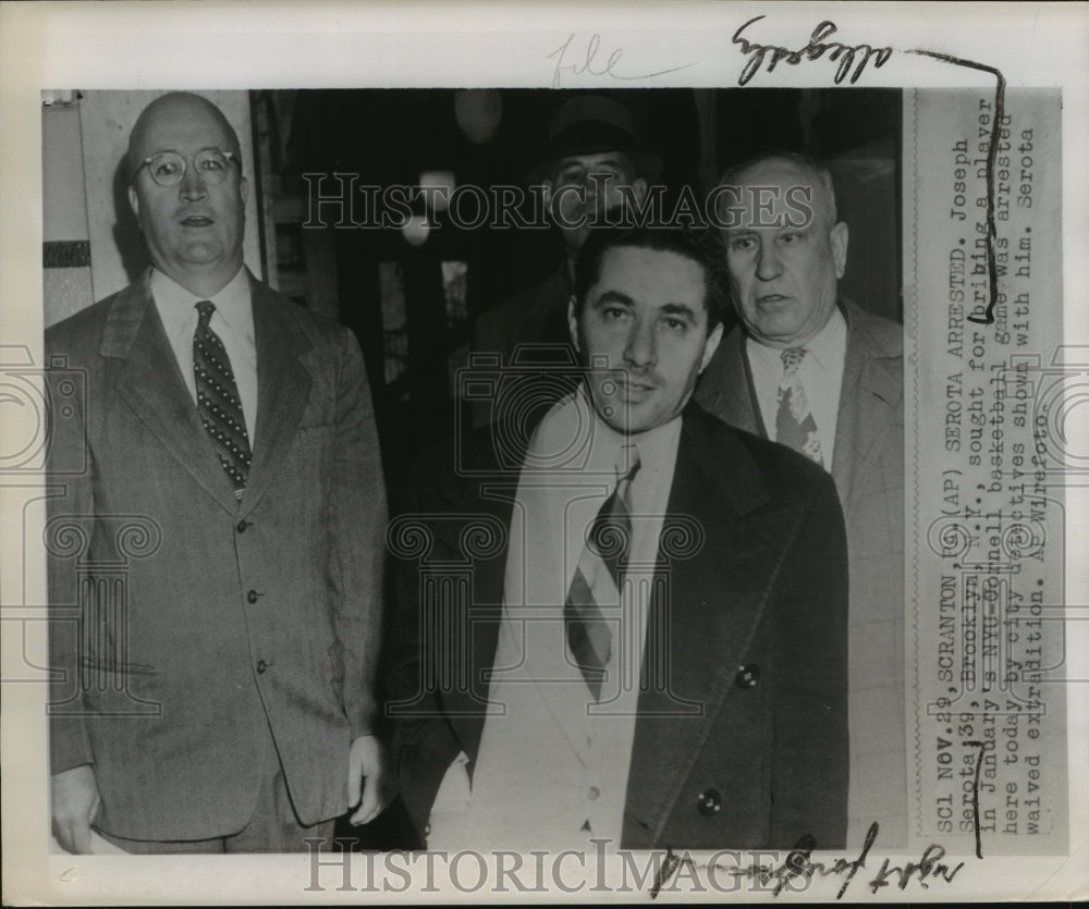 Joseph Serota arrested by detectives for basketball conspiracy-Historic Images