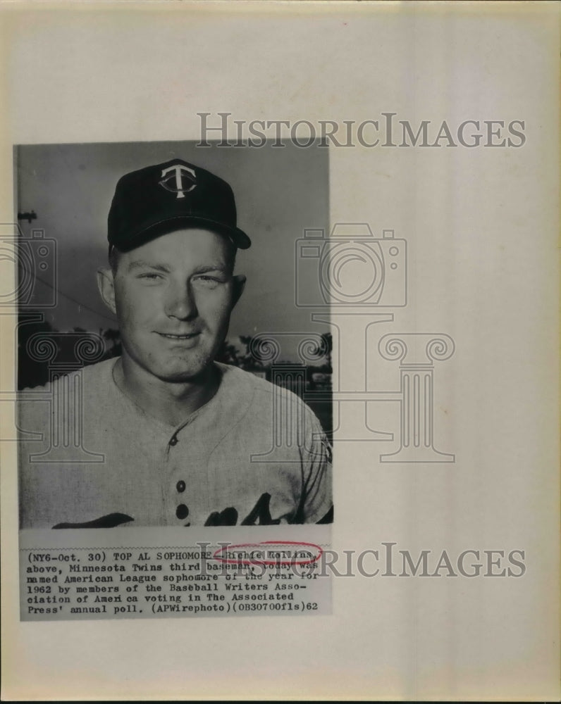 1962 Richie Rollins, elected American League Sophomore of the year - Historic Images