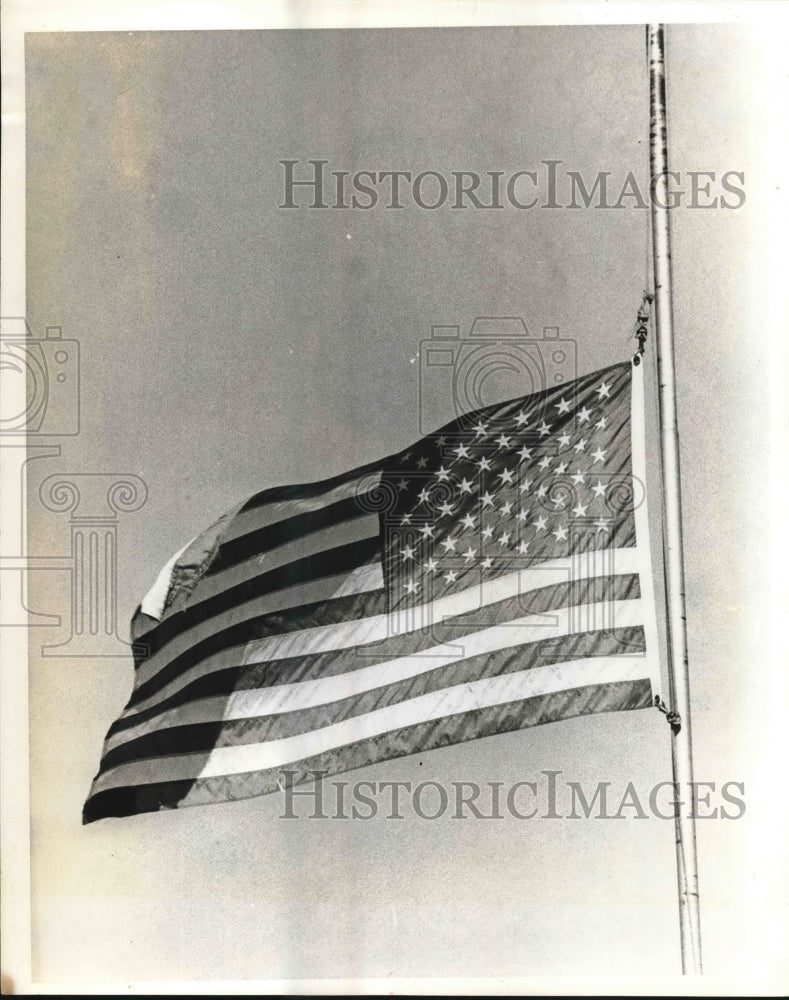 An American Flag at Half Staff-Historic Images