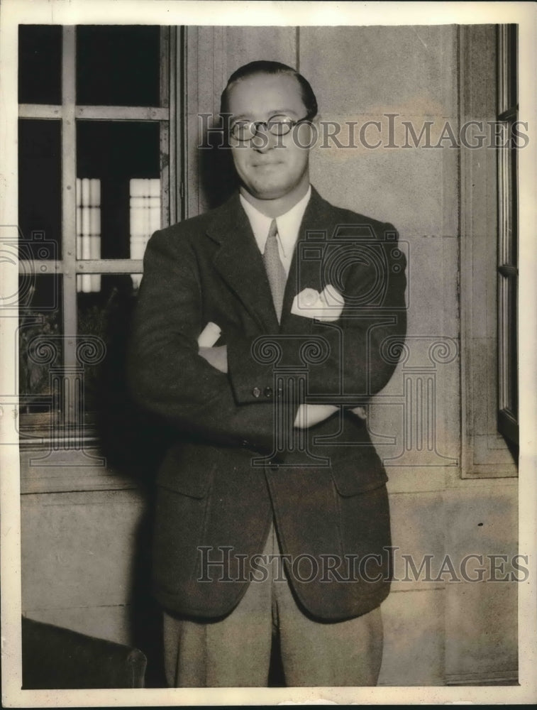 1934 Press Photo Dr. Aristid Von Grosse, young chemist who isolated rare metal-Historic Images