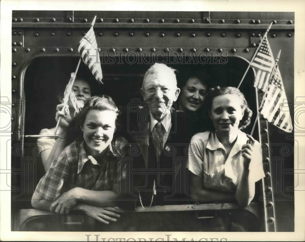 1938 Press Photo John Benes of Czech and American Sokols en route to Prague-Historic Images