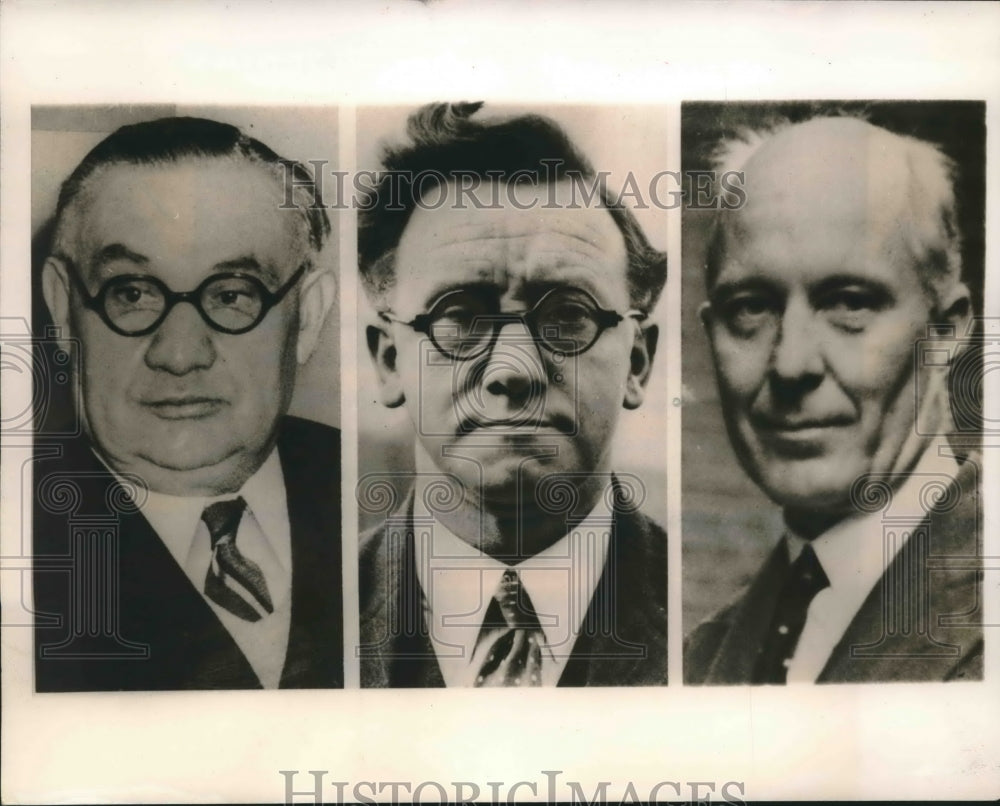 1945 British Politicians Ernest Bevin, Herb Morrison, Hugh Dalton - Historic Images