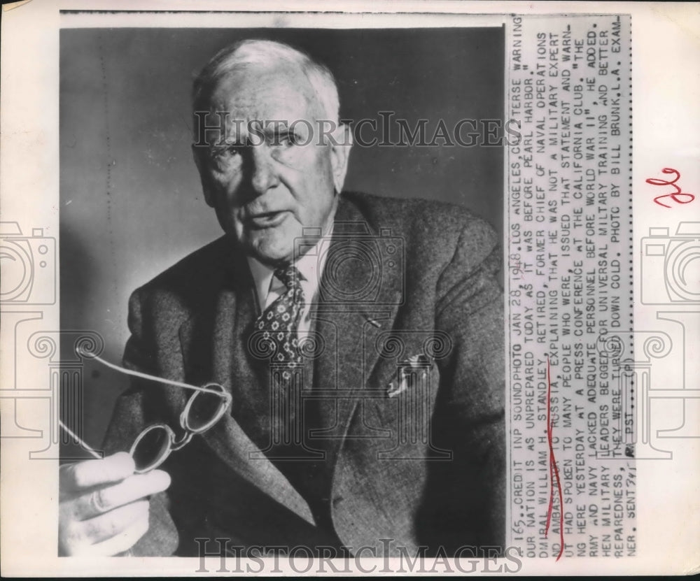 1948 Admiral William Standley, former head of Naval Operations - Historic Images
