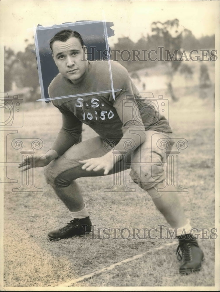 Football player Truman Spain in action on the field-Historic Images