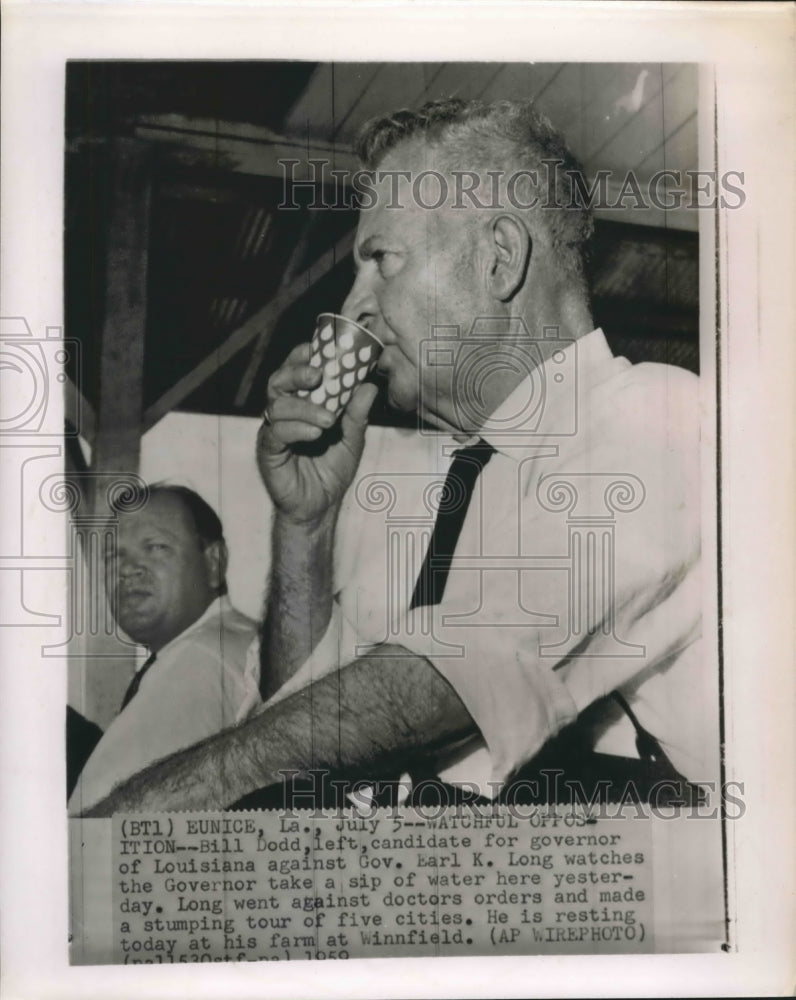 1959 Press Photo Bill Dodd Candidate for Governor with Governor Earl K Long- Historic Images