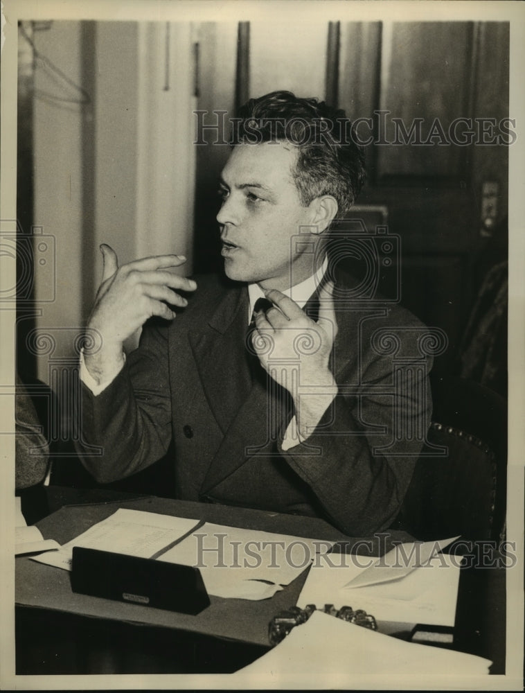 1937 Press Photo Anthony Pesci, NY Operatic Tenor at House Immigration Hearing - Historic Images
