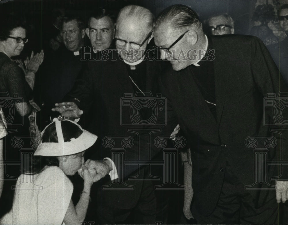 Press Photo Unidentified Girl and Archbishop Furcy - sba11153-Historic Images