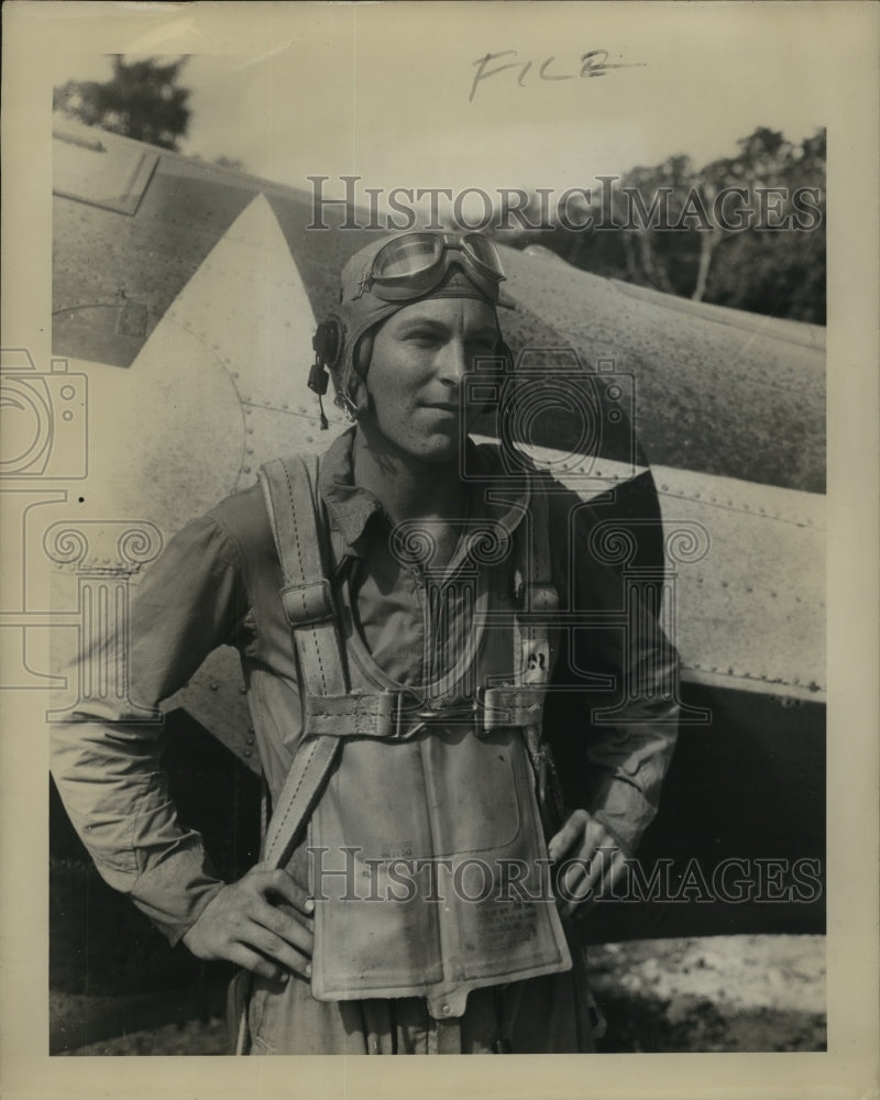 Press Photo Corporal Waymond Edwards, Marine Radio gunner in the South Pacific-Historic Images