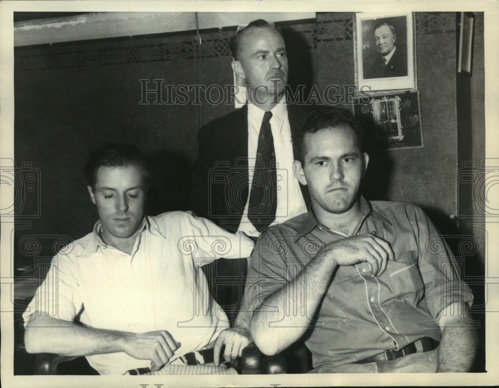 1934 Press Photo Kidnappers Jerry Lamouroux, Lynn Parker and Cyril Russell-Historic Images