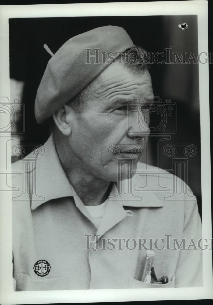 Press Photo Stock Car Driver Lee Petty in Beret - sba11858-Historic Images