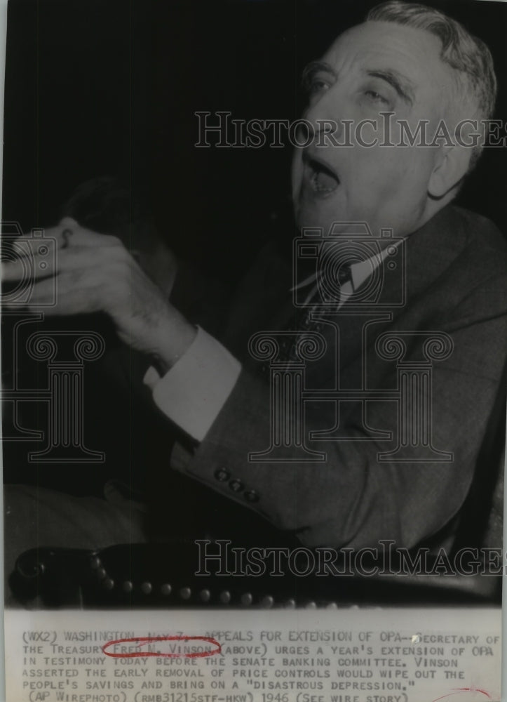 1946 Fred Vinson testifies before the Senate Banking Committee - Historic Images