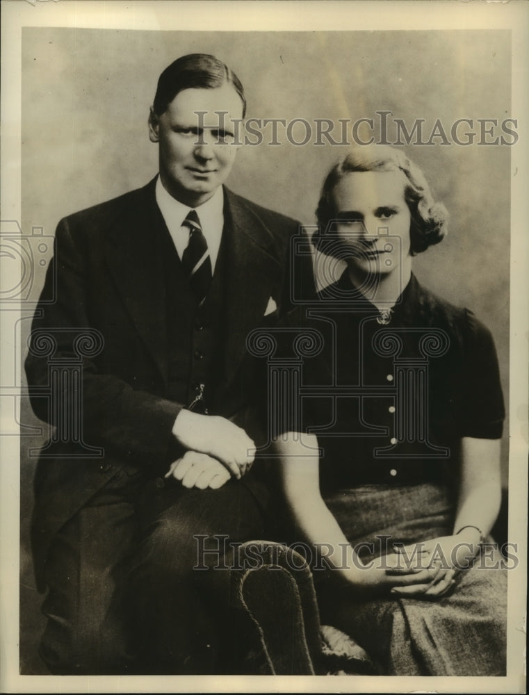 1938 Press Photo Heiress Louise Carnegie Miller and fiance J.F.Gordon Thomas- Historic Images