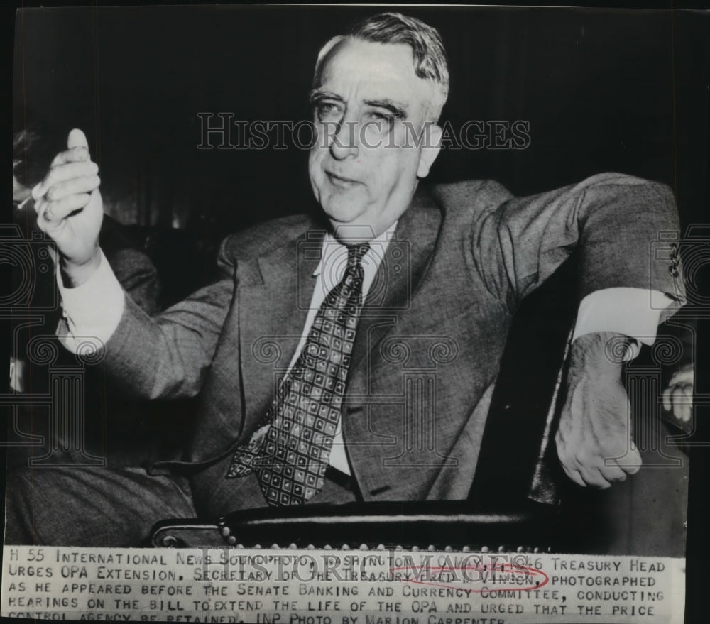 1946 Press Photo Fred Vinson appears before the Senate Committee hearing-Historic Images