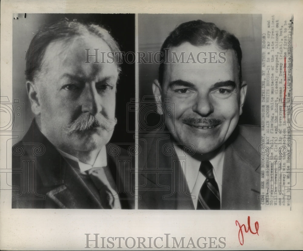 1948 Press Photo President William Howard and Thomas Dewey both have mustache-Historic Images