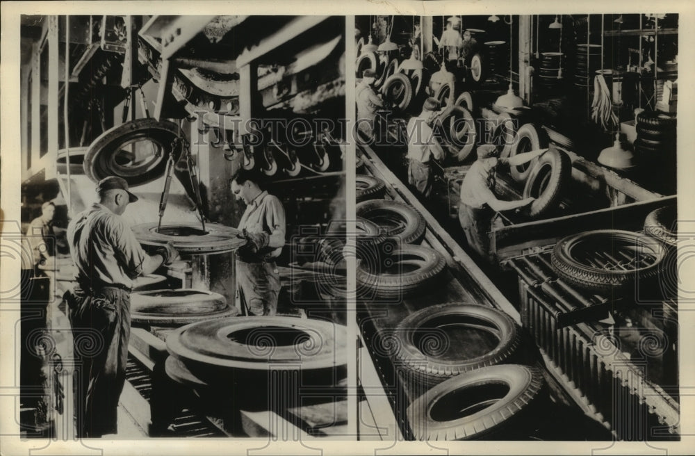Press Photo The delicate step by steps procedure of producing auromobile tires-Historic Images