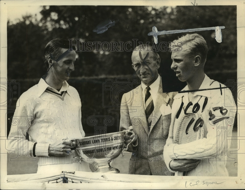 1936 Press Photo Bernon Prentiss of Seabright Tennis club, J McDiarmid, J Hunt-Historic Images