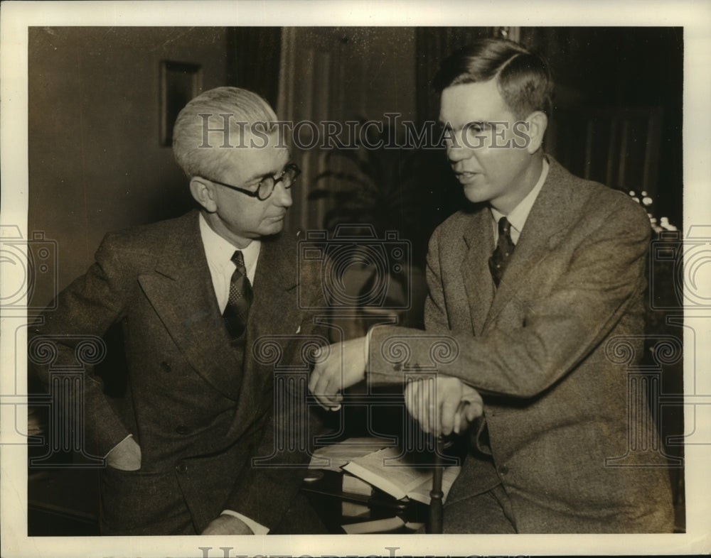 1937 Press Photo Texas Rep. George H. Mahon meets G.Hayward Mahon Jr. of S.C-Historic Images