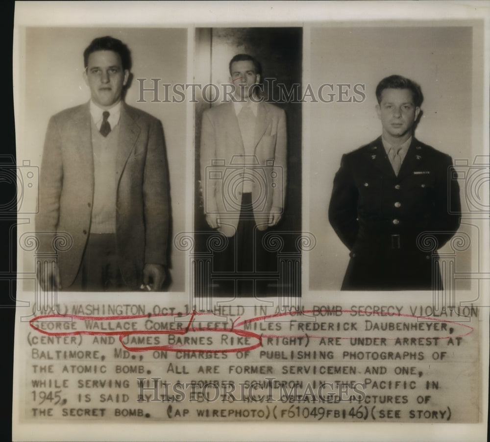 1946 Press Photo George W Comer, Miles F Daubenheyer & James B Rike - sba13971-Historic Images