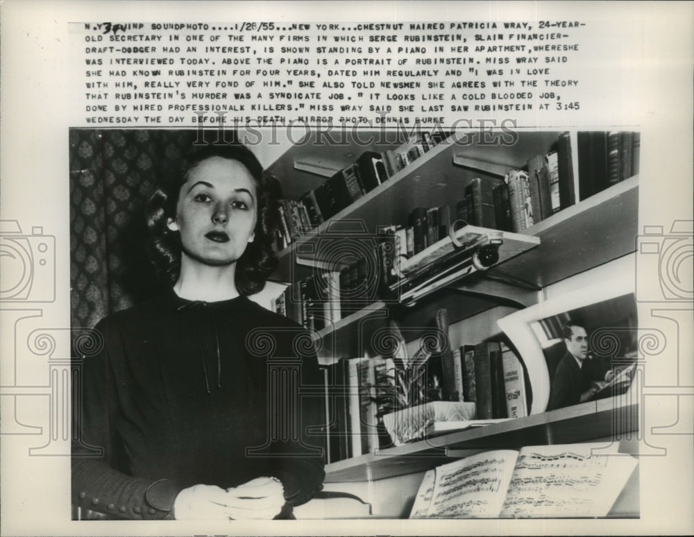 1955 Patricia Wray talks about the slain Serge Rubinstein - Historic Images