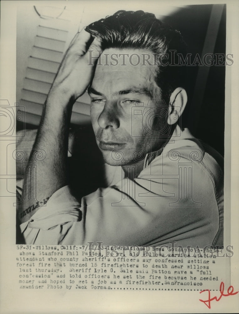 1953 Press Photo Stanford Phil Patton confessed to setting forest fire in Cali-Historic Images