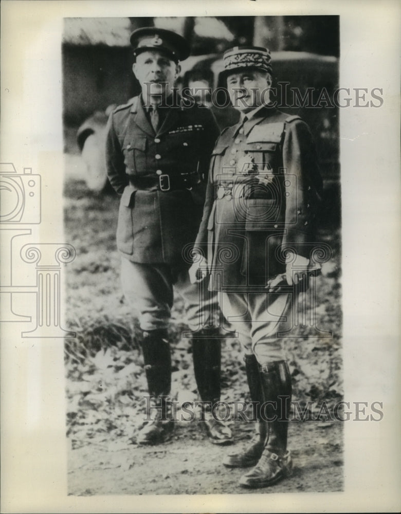 1939 Press Photo Viscount Gort of Britain &amp; Gen Gamelin of French Army-Historic Images