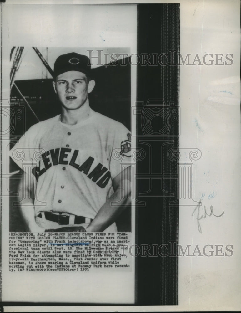 1953 Press Photo Frank Lejac not eligible to professional baseball - sba15426-Historic Images