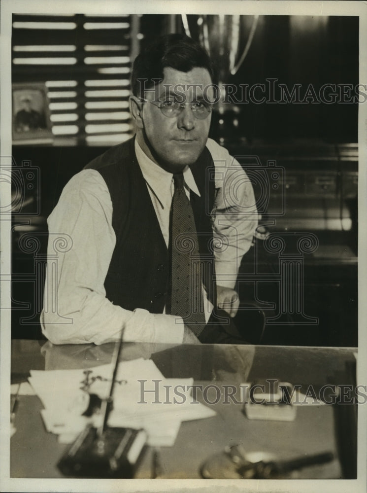 1932 Press Photo Chief of Police Percy Heard  who led raid on the Young Brothers - Historic Images