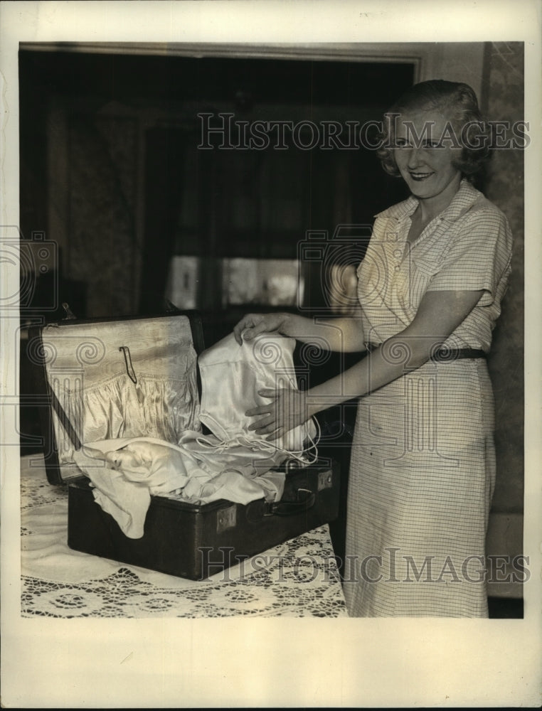 1934 Press Photo Olive Hill to  sail to  join fiance George  Buckmanic in Moscow - Historic Images