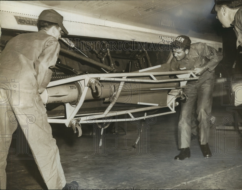 Press Photo A guided missile at Kelly Base - sba16770 - Historic Images