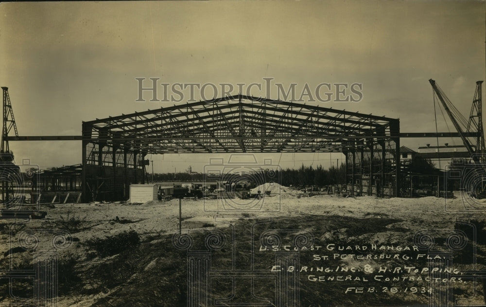 Press Photo Construction of Coat Guard Hangar at St. Petersburgh Florida-Historic Images