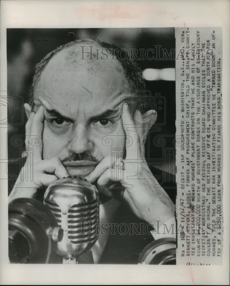 1947 Press Photo Former AAF procurement Chief Maj. Gen. Bennett Meyers-Historic Images