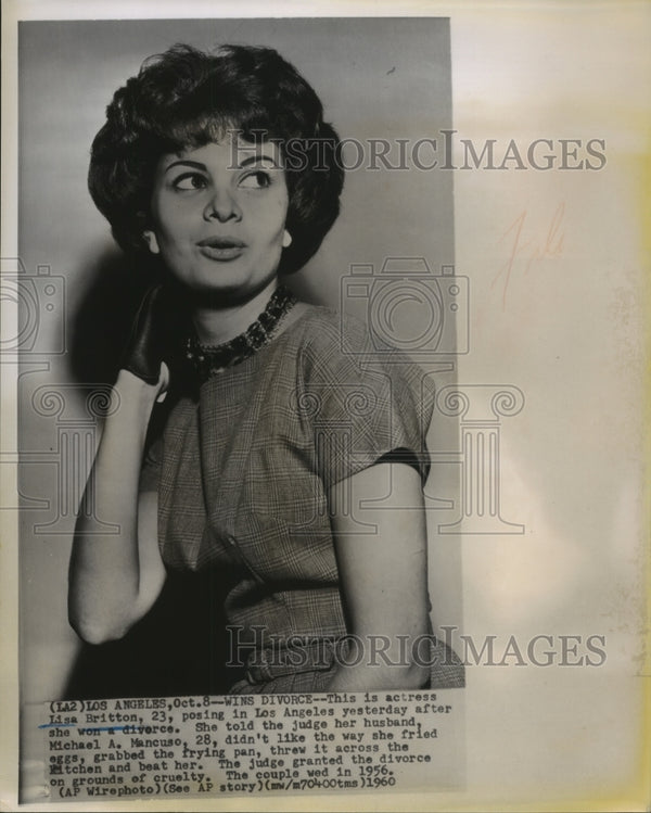 1960 Press Photo Actress Lisa Britton wins divorce from Michael A Manc ...