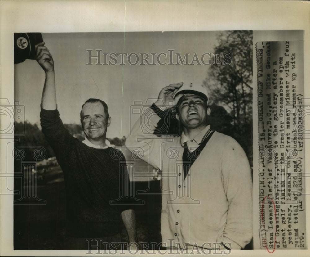 Press Photo Stan Leonard, Mike Souchak at Greater Greenbriar open golf-Historic Images