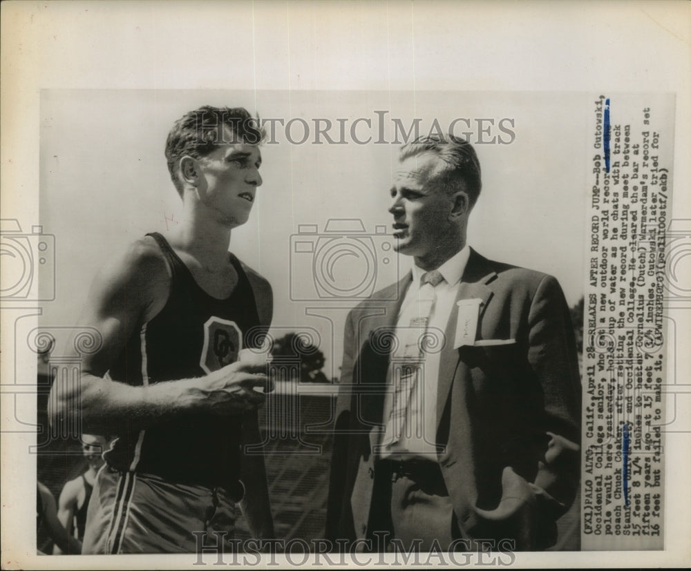 Press Photo Bub Gutkowski &amp; track coach Chuck Coaker of Occidental College-Historic Images