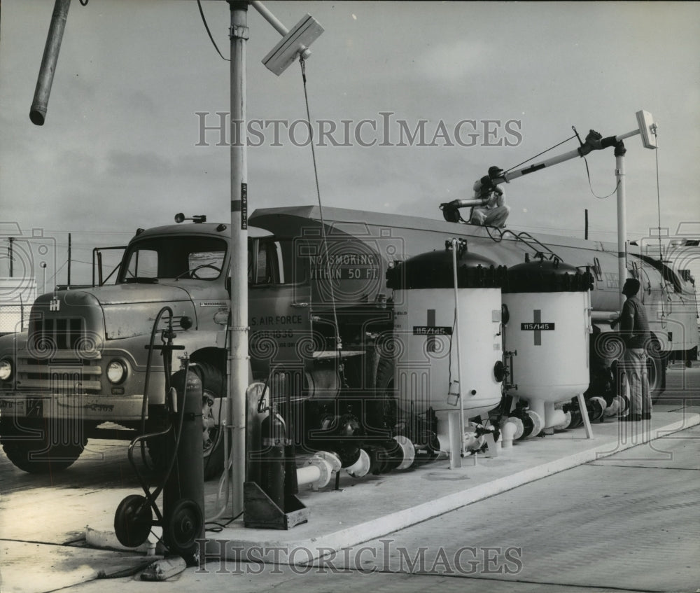 United Air Force truck refueling at Kelly-Historic Images