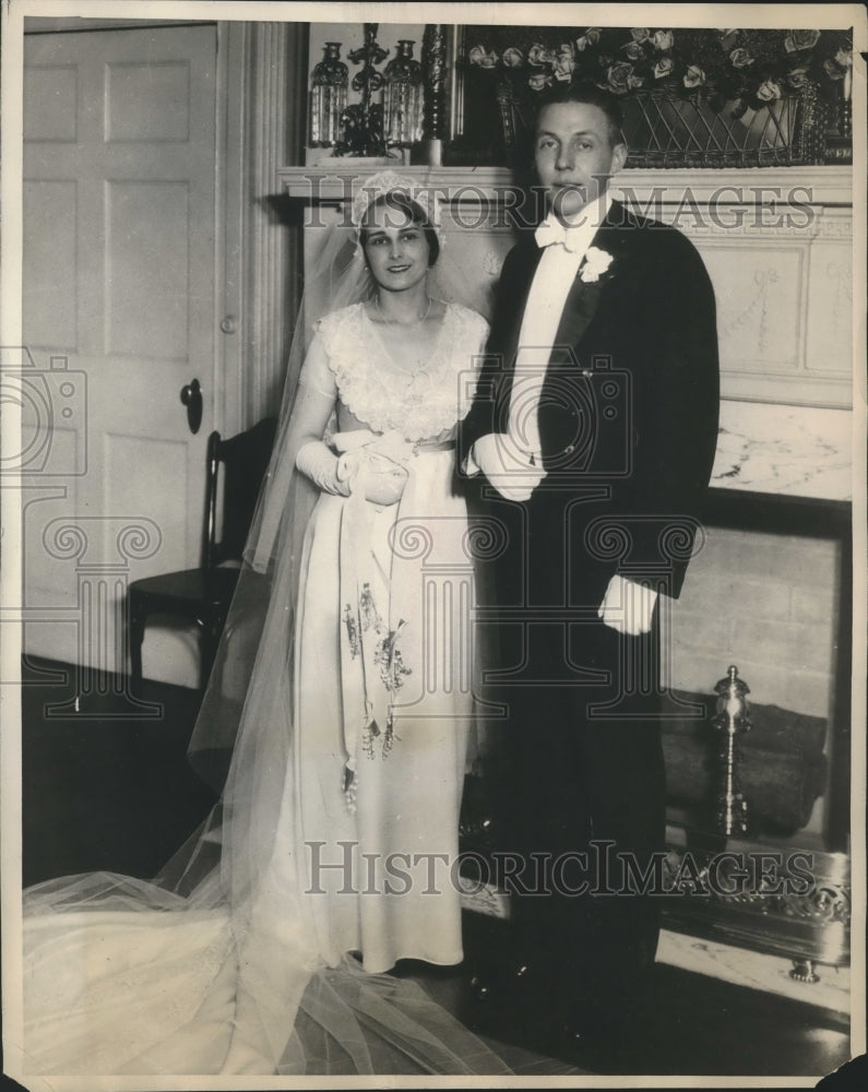 1931 Press Photo Mr. Herbert Lee Boatwright, Jr. and his Bride Suzanne Pollard-Historic Images