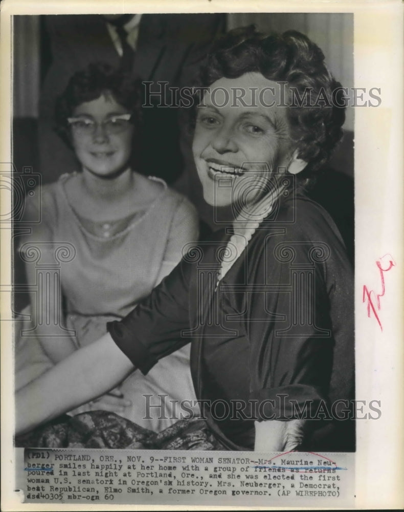1960 Mrs Maurine Neuberger elected as 1st woman US Senator of Oregon - Historic Images