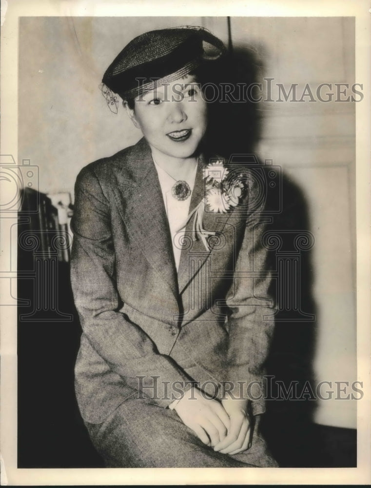 1938 Press Photo Haru Matsui speaks at Massachusetts Federation Women&#39;s Club-Historic Images