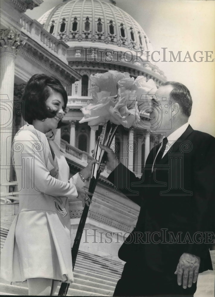 1972 Press Photo Representative Henry B. greets the beautiful lady - sba19484-Historic Images