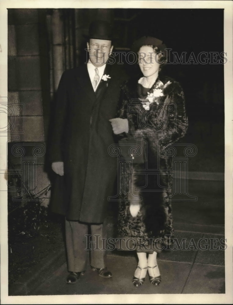 1934 Press Photo US Senator Robert James Bulkley of Ohio & bride Helen Robbins-Historic Images