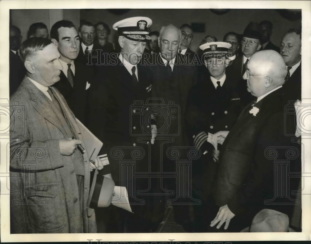 1934 Officers at the transfer of Alameda Airport to Federal Governme - Historic Images