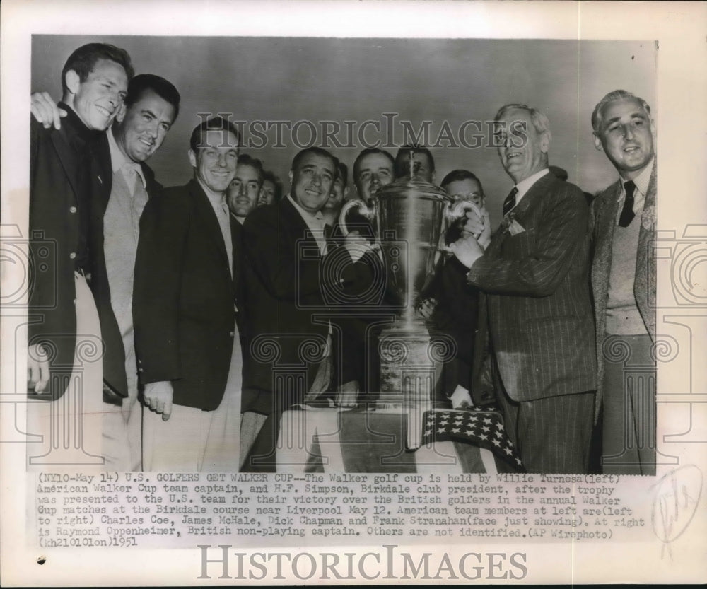 1951 Press Photo United States team win the Walker Golf Cup at the annual match-Historic Images