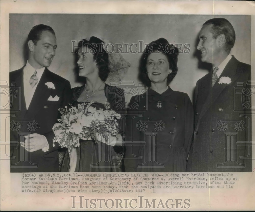 1947 Press Photo Sec. Harriman with his wife at their daughter's wedding-Historic Images