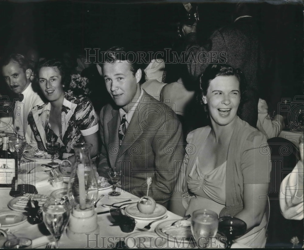 Press Photo Actor Wayne Morris shown in one of the social events he attended-Historic Images