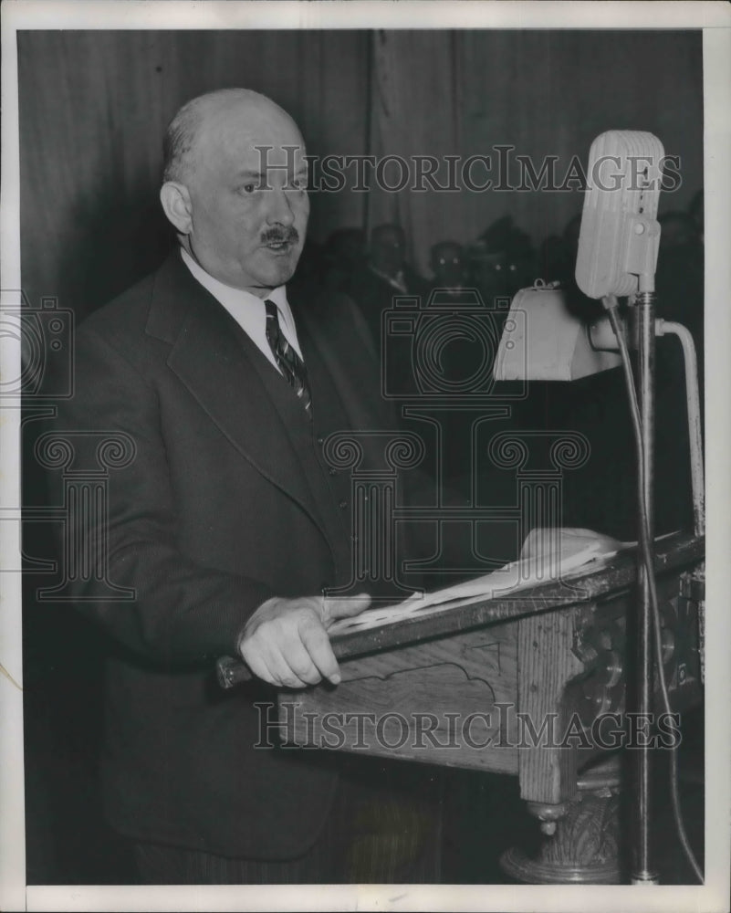 1948 Press Photo Former Polish Leader Stanislaw Mikolajczyk gives speech-Historic Images