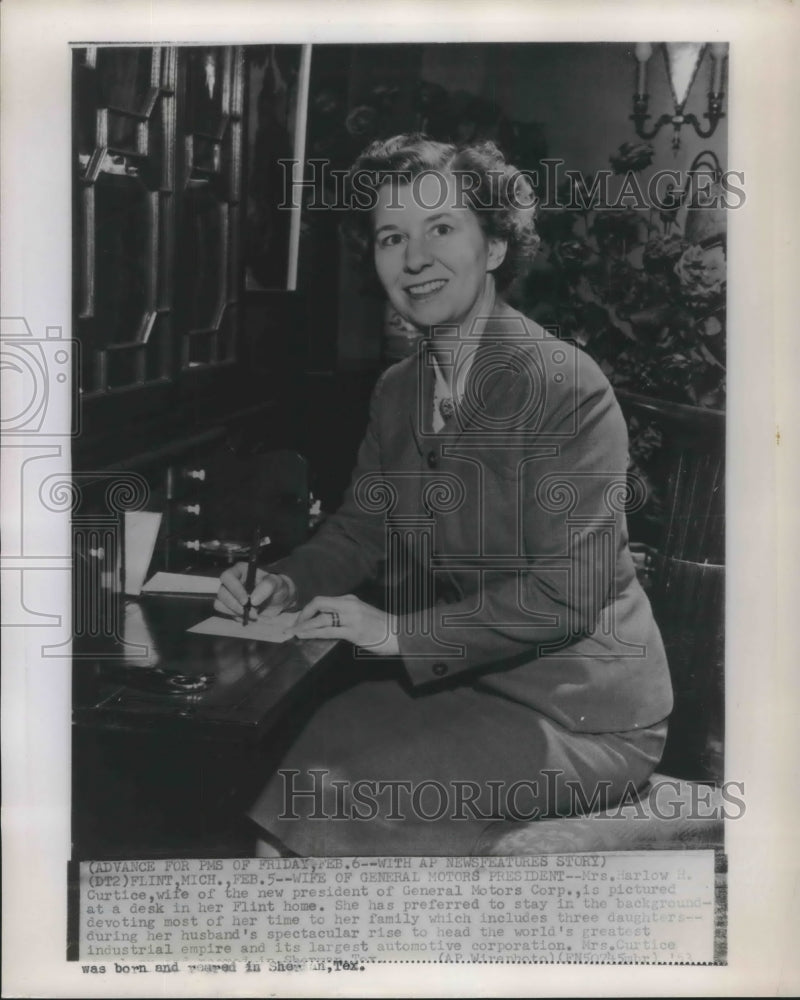 1963 Press Photo Mrs. Harlow Curtice, wife of General Motors Corporation head - Historic Images