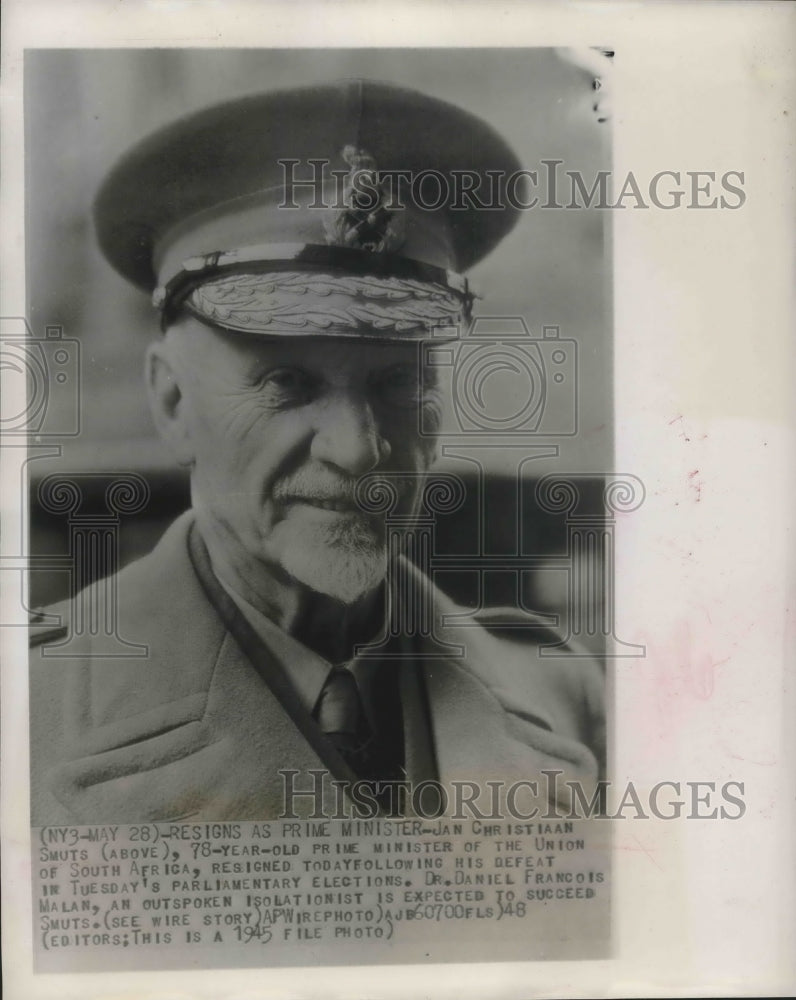 1948 Press Photo Jan Christiaan Smuts Prime Minister of South Africa - sba21357-Historic Images