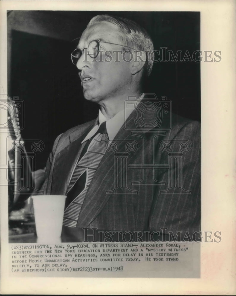 1948 Press Photo House Un American hearing witness Alexander Koral - sba21405-Historic Images