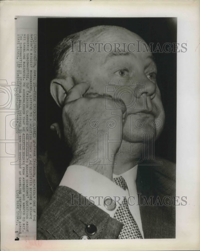 1958 Press Photo Frank Erickson alleged as one of the biggest bookmakers-Historic Images